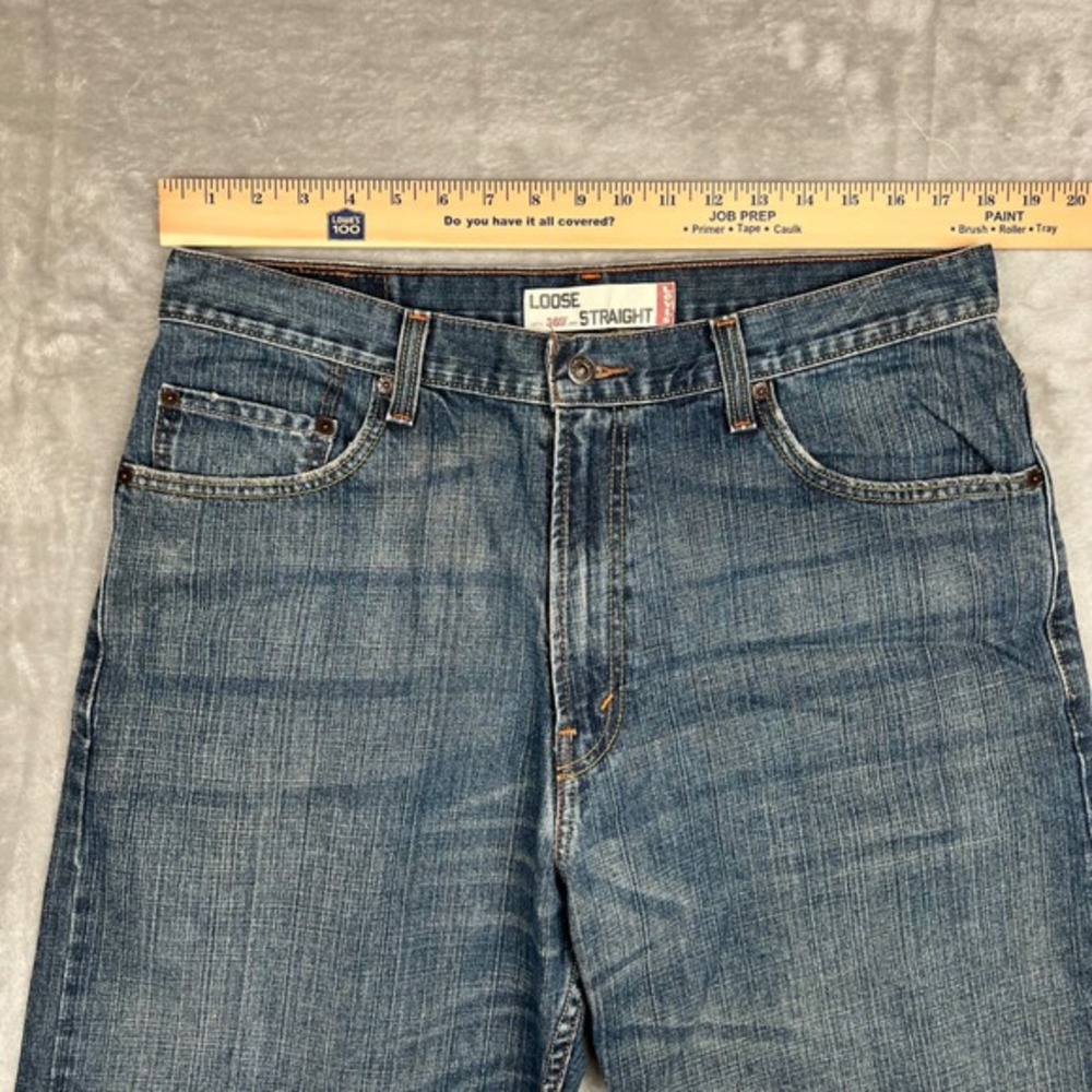 Levi Strauss 569 Loose Straight Jeans Mens W36 L30 Blue Denim - Picture 11 of 15